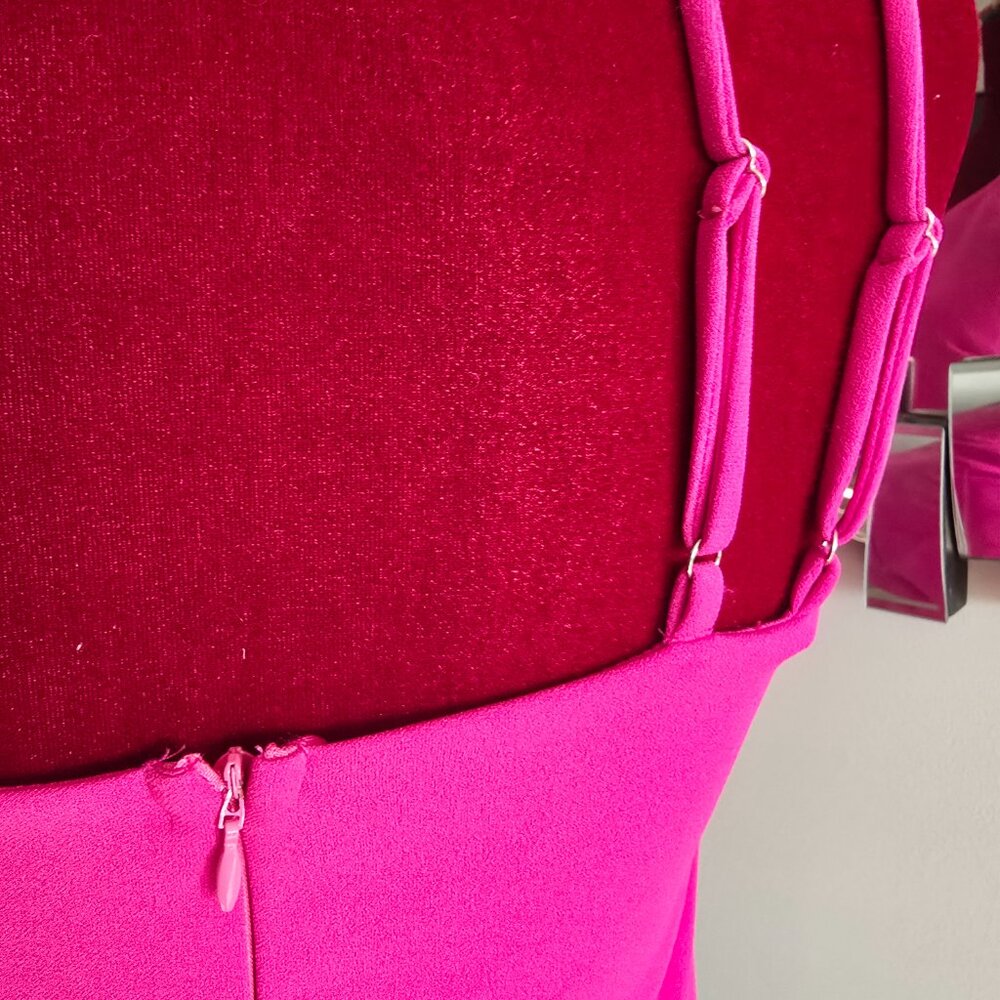 Lulu's Vamp Up Your Style Magenta One-Shoulder Sleeveless Romper - Picture 4 of 5